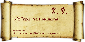 Kárpi Vilhelmina névjegykártya
